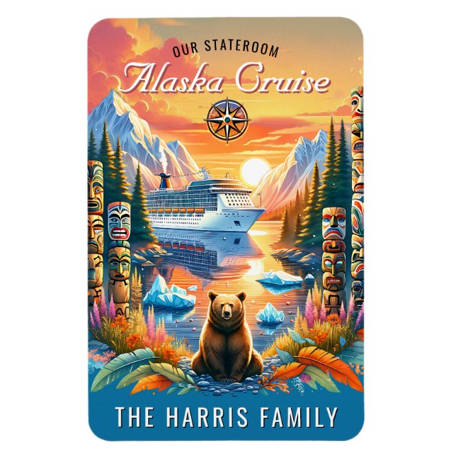 Magnet Flexible Aimant de cabine de bateau de croisière en Alaska (Vertical)