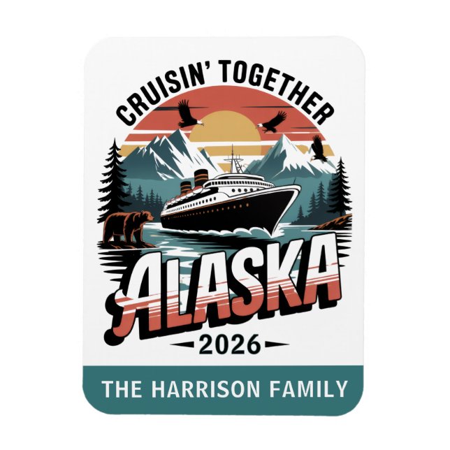 Magnet Flexible Aimant de cabine de bateau de croisière en Alaska (Vertical)