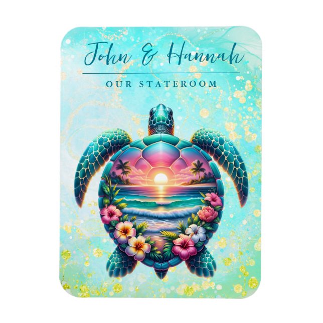 Magnet Flexible Aimant de cabine de croisière Tortue marine (Vertical)