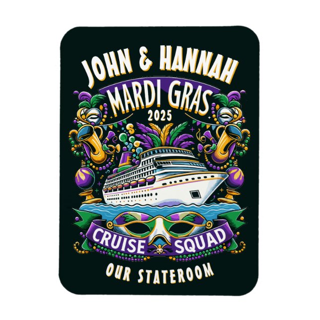 Magnet Flexible Aimant de cabine de navire de croisière Mardi Gras (Vertical)