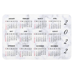 Magnet Flexible Aimant de calendrier marbré personnalisé 2022