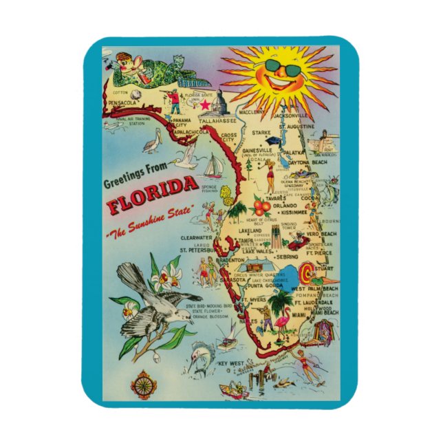 Magnet Flexible Aimant de carte de Floride (Vertical)