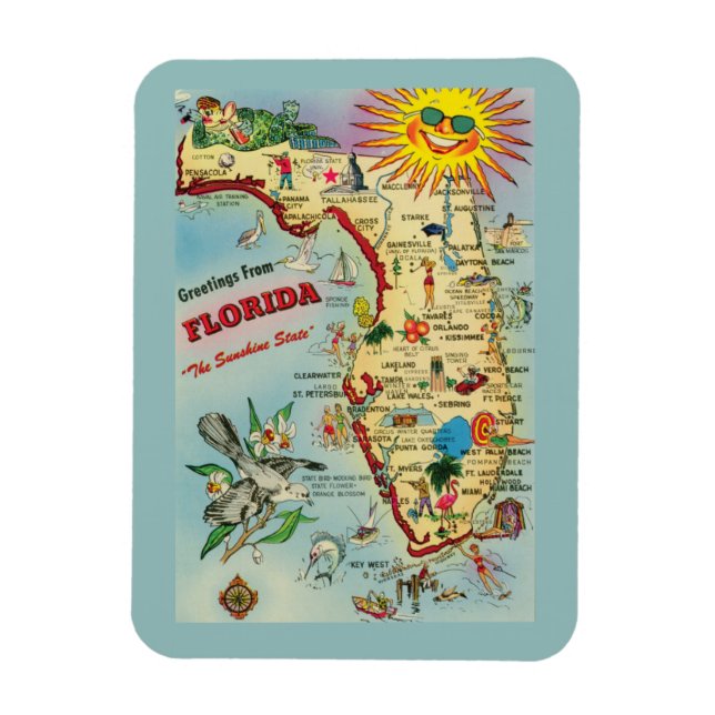 Magnet Flexible Aimant de carte de Floride (Vertical)