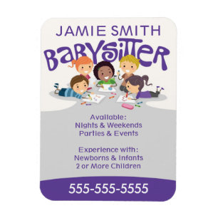 Magnet Flexible Aimant de carte de visite de babysitter