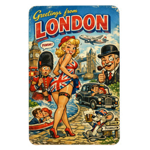 Magnet Flexible Aimant de carte postale londonien impertinent