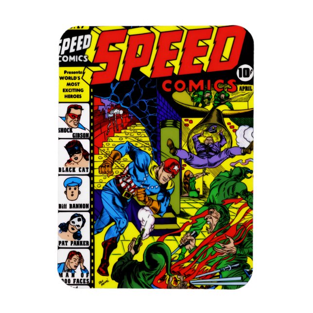 Magnet Flexible aimant de comics SPEED des années 1940  (Vertical)