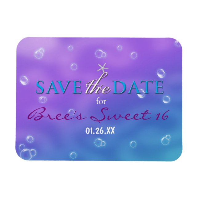 Magnet Flexible Aimant de date de sauvegarde Enchanté sous la mer (Horizontal)