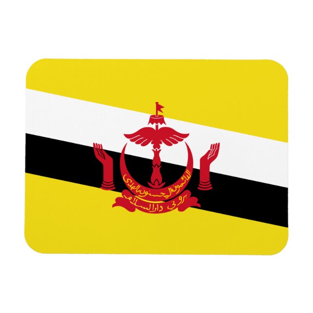 Magnet Flexible Aimant de drapeau patriotique de Brunei (Horizontal)