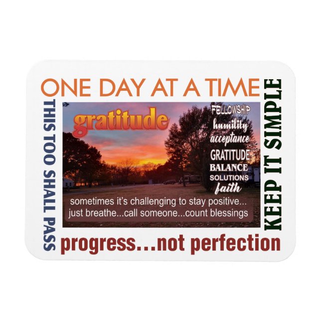 Magnet Flexible aimant de gratitude de rétablissement en 12 étapes (Horizontal)