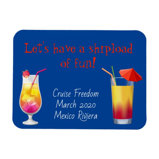 Magnet Flexible Aimant de la porte de croisière Boissons Cocktails (Horizontal)
