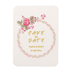 Magnet Flexible Aimant de mariage floral élégant pour annoncer la 