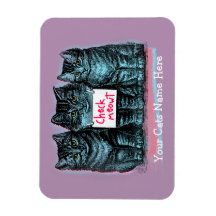 Aimant de mème de chat personnalisable 'Check Meow