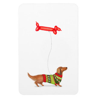Magnet Flexible Aimant de Noël Dackel avec ballon saucisson