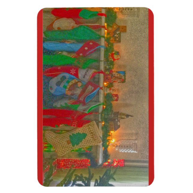 Magnet Flexible Aimant de Noël - Les bas accrochés par le Chemin (Vertical)