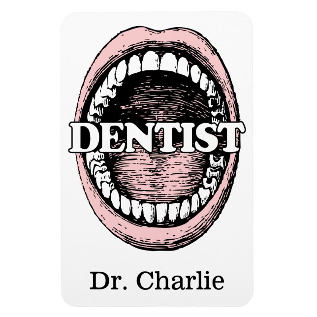 Magnet Flexible Aimant de nom personnalisé pour dentiste (Vertical)