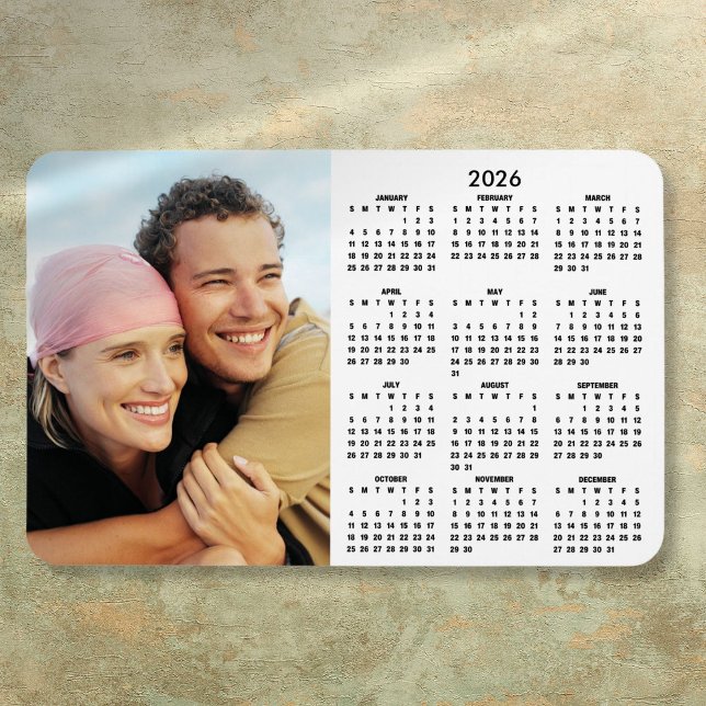 Magnet Flexible Aimant de photo de calendrier moderne 2026 (2026 Modern Calendar Photo Magnet)