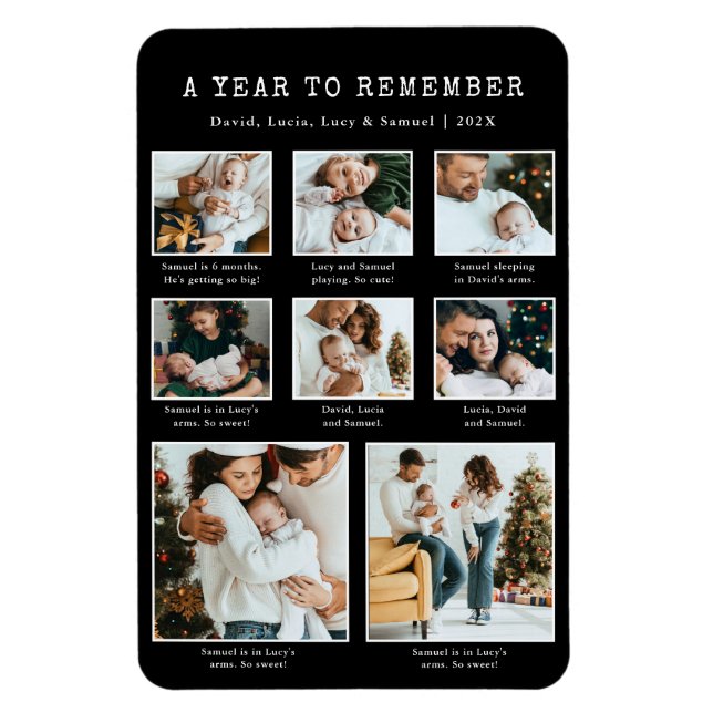 Magnet Flexible Aimant de photo de vacances noir (Vertical)