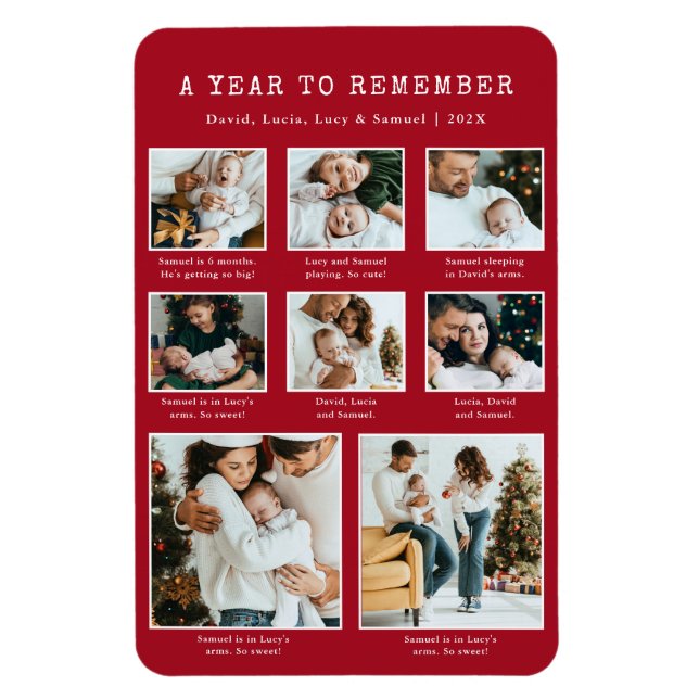 Magnet Flexible Aimant de photo de vacances rouge (Vertical)
