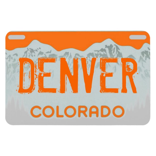 Magnet Flexible Aimant de plaque d'immatriculation orange Denver C (Horizontal)