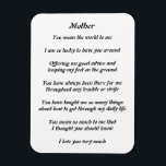 Magnet Flexible Aimant de poème de mères<br><div class="desc">Cadeau d'aimant du poème de la mère beau pour que le jour de mères et ou l'anniversaire de la mère dise combien vous vraiment l'aimez et appréciez.</div>