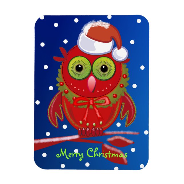 Magnet Flexible Aimant de qualité supérieure avec Père Noël Owl (Vertical)