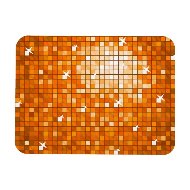 Magnet Flexible Aimant de qualité supérieure Disco Tiles Orange (Horizontal)