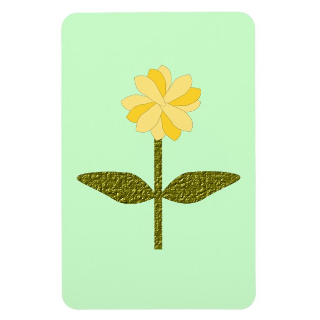 Magnet Flexible Aimant de qualité supérieure Fleur Jaune (Vertical)