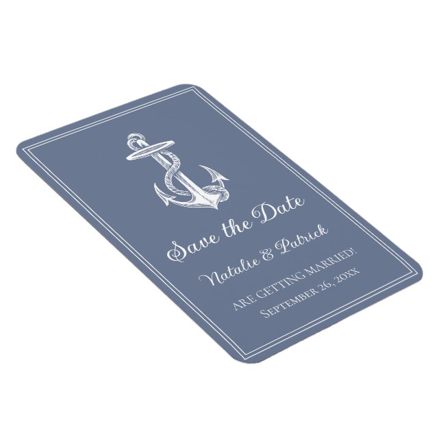 Magnet Flexible Aimant de rappel à save the date Ancre Nautione Bl (Côté Droit)