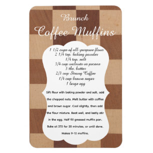 Magnet Flexible Aimant de recette de muffin au café pour brunch