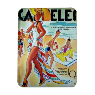 Magnet Flexible Aimant de Réfrigérateur Cuba Belle Vintage Plage