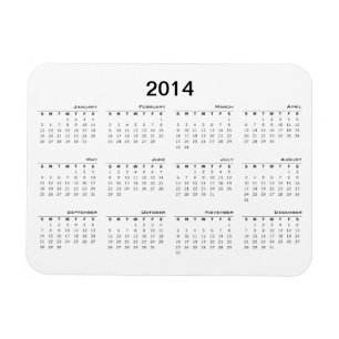Magnet Flexible Aimant de réfrigérateur de 2014 calendriers