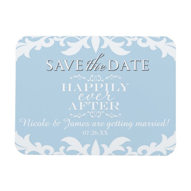 Magnet Flexible Aimant de sauvegarde de date de mariage heureux à  (Horizontal)