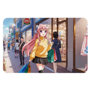Magnet Flexible Aimant de shopping de fille d'anime