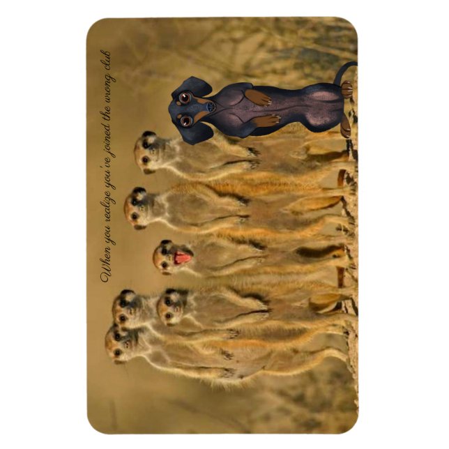 Magnet Flexible Aimant de Suricate de Teckel Drôle (Vertical)