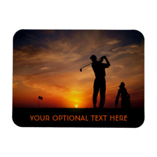 Magnet Flexible aimant de texte personnalisé Golfer Sunset