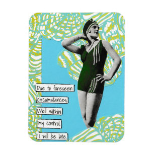 Magnet Flexible Aimant De Vacances Snarky Je Serai En Retard