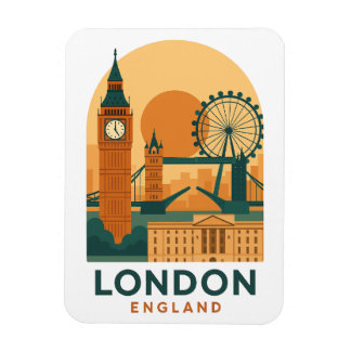 Magnet Flexible Aimant de voyage vintage Londres Angleterre | Vill