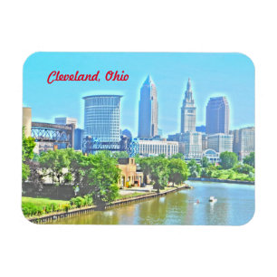 Magnet Flexible Aimant de vue de Cleveland la rivière Ohio (effet