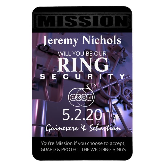 Magnet Flexible Aimant d'invitation pour porteur de bague (Vertical)