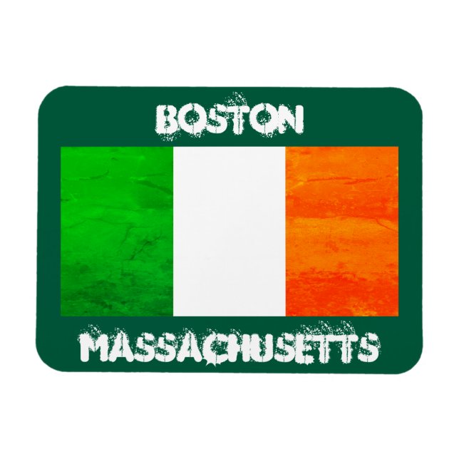Magnet Flexible Aimant du drapeau irlandais de Boston – Souvenir d (Horizontal)