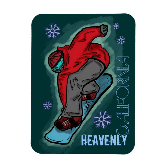 Magnet Flexible Aimant du rectangle de snowboard de Californie par (Vertical)