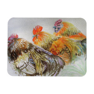 Magnet Flexible Aimant en aquarelle représentant un coq poulet