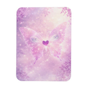 Magnet Flexible Aimant en forme de cœur de papillon rose