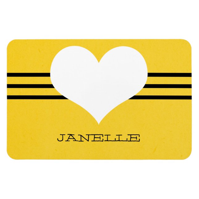 Magnet Flexible Aimant Flexi du coeur moderne jaune (Horizontal)