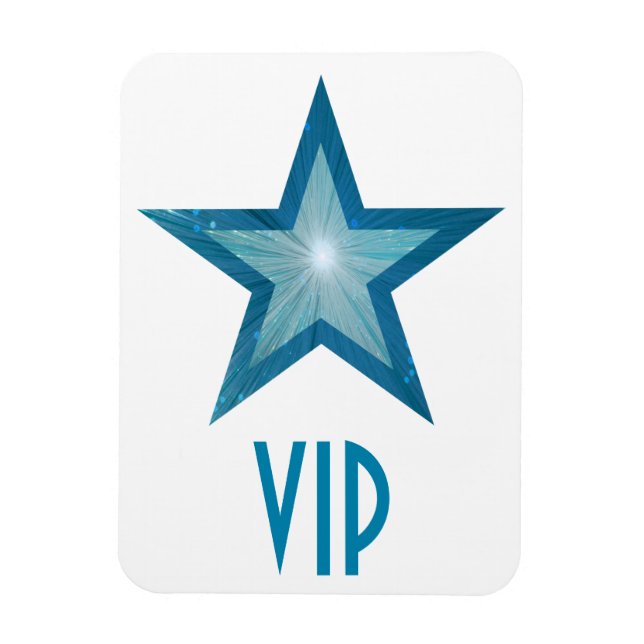 Magnet Flexible Aimant flexible Blue Star 'VIP' blanc (Vertical)
