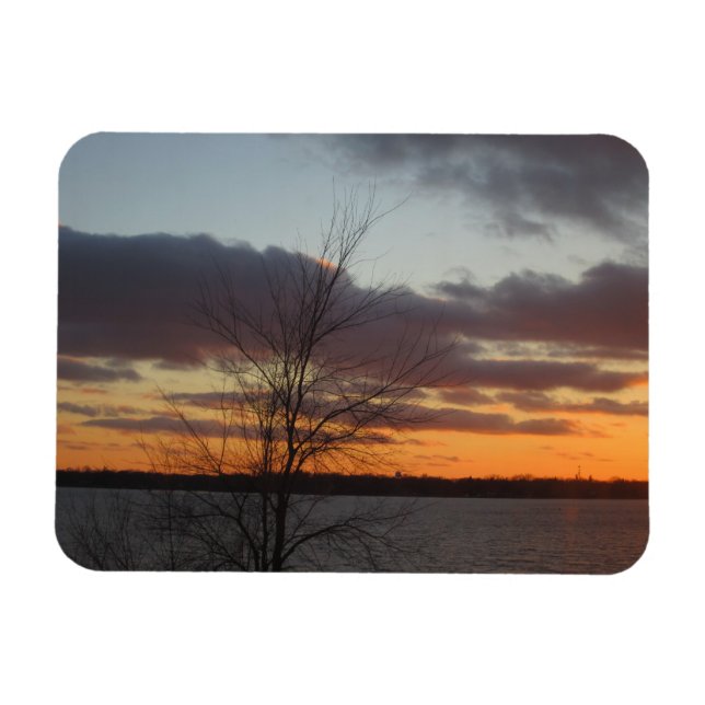 Magnet Flexible Aimant flexible du coucher de soleil sur le lac (Horizontal)