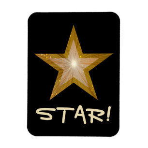 Magnet Flexible Aimant flexible "Gold" Star "STAR!" noir