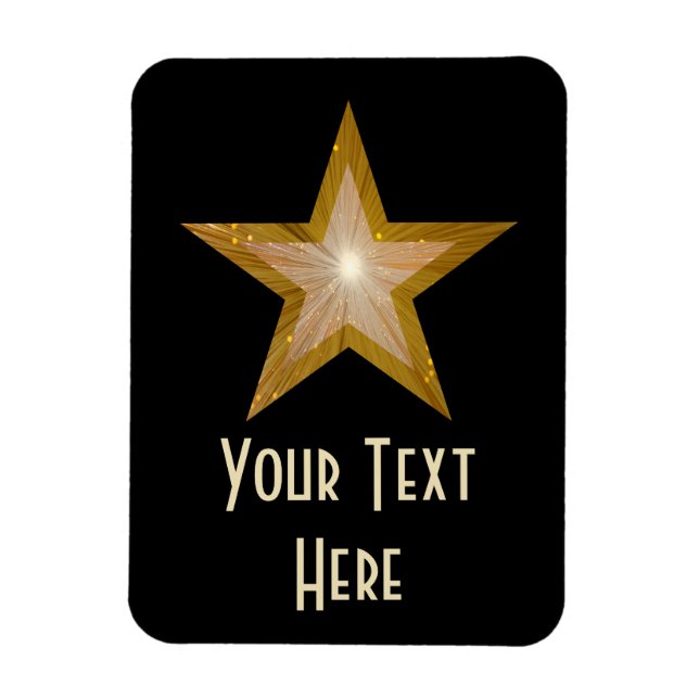 Magnet Flexible Aimant flexible "Gold" Star "Text" vertical noir (Vertical)