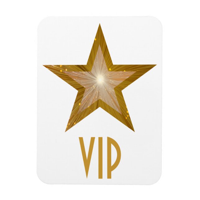Magnet Flexible Aimant flexible "Gold" Star 'VIP' blanc (Vertical)