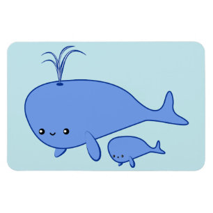 Magnet Flexible Aimant flexible Kawaii Baby Whale et Mama Whale